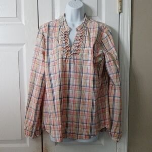 Vineyard Vines by Shep and Ian Plaid Long Sleeve Button Blouse Sz 14 NWOT